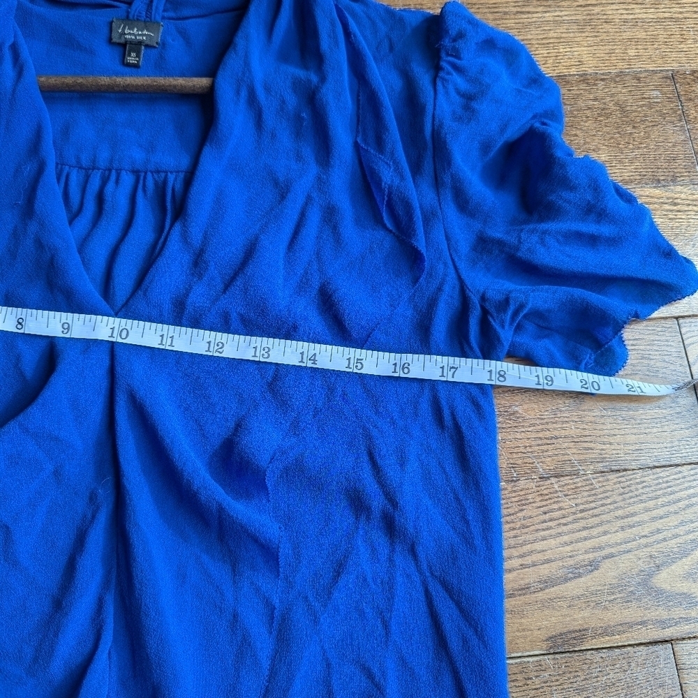 Aritzia BABATON Royal Blue Tinsley 100% Silk Blouse Size XS Fairy  Grunge Luxury - Picture 5 of 9